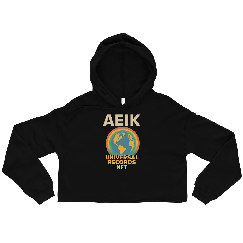 AEIK UNIVERSAL RECORDS NFT Crop Hoodie - Black, S image