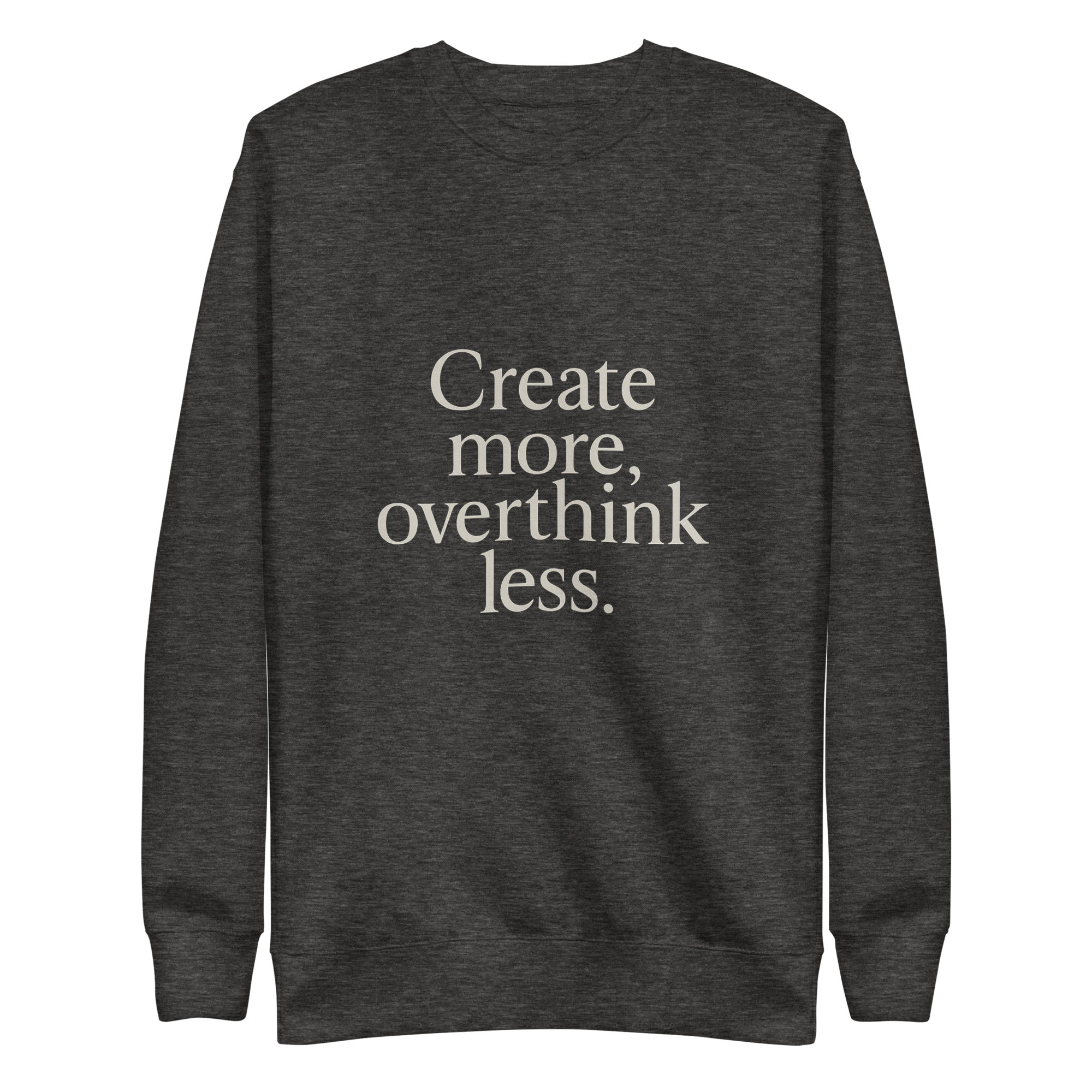 Create more. Overthink less. - Charcoal Heather, 2XL image